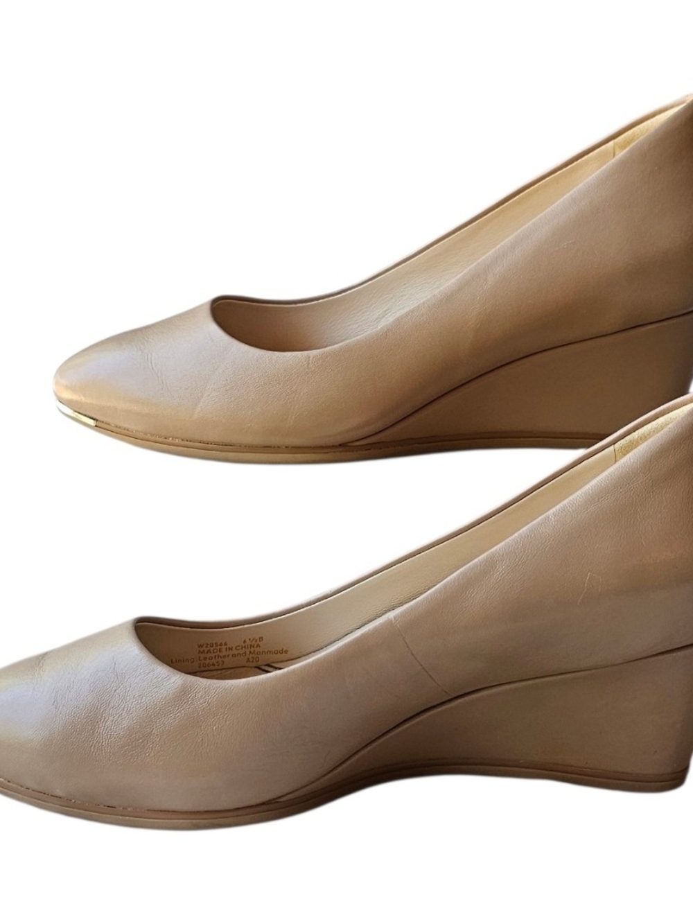 Cole Haan Grand Ambition Nude Leather Wedge Pumps Size 6.5B Comfort Shoes - Picture 3 of 8